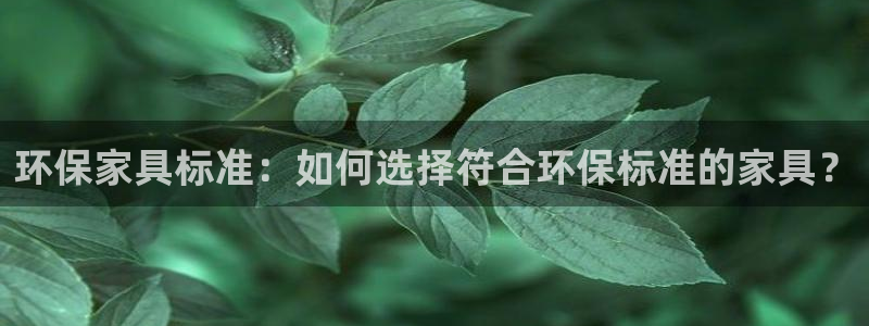 杏耀平台怎么注册：环保家具标准：如何选择符合环保标准的家具？